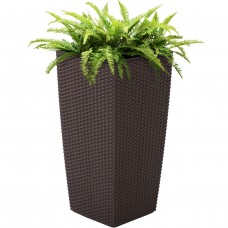 Best Choice Products Self Watering Wicker Planter w/ Water Level Indicator, Rolling Wheels for Indoor, Outdoor - Brown   